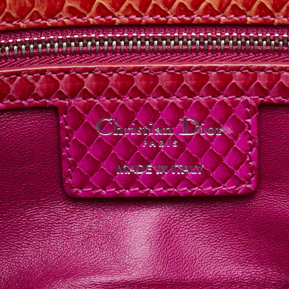 Dior New Rock Chain Shoulder Python Leather Bag Pink - Picture 7 of 9